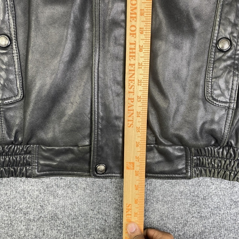 Danier Leather Jacket Mens Large Black Bomber Thinsulate Canada BB Cutters VTG - Picture 11 of 16